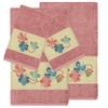 Authentic Hotel and Spa Turkish Cotton Floral Vine Embroidered Tea Rose 4-Piece Towel Set view 1
