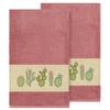 Authentic Hotel and Spa Turkish Cotton Cactus Embroidered Tea Rose 2-Piece Bath Towel Set view 1