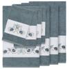 Authentic Hotel and Spa Turkish Cotton Shells Embroidered Teal Blue 8-Piece Towel Set view 1