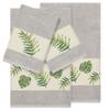 Authentic Hotel and Spa Turkish Cotton Palm Fronds Embroidered Light Grey 4-Piece Towel Set view 2