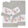 Authentic Hotel and Spa Turkish Cotton Floral Vine Embroidered Light Grey 4-Piece Towel Set view 1