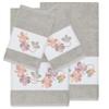 Authentic Hotel and Spa Turkish Cotton Floral Vine Embroidered Light Grey 4-Piece Towel Set view 2