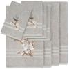 Authentic Hotel and Spa Turkish Cotton Blue Bird Embroidered Light Grey 8-Piece Towel Set view 1