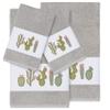 Authentic Hotel and Spa Turkish Cotton Cactus Embroidered Light Grey 4-Piece Towel Set view 1