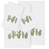 Authentic Hotel and Spa Turkish Cotton Cactus Embroidered White 4-Piece Towel Set view 1