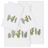 Authentic Hotel and Spa Turkish Cotton Cactus Embroidered White 4-Piece Towel Set view 2