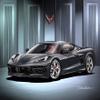 2020 C8 Corvette Stingray - Shadow Grey - Fine Art Print by Danny Whitfield - with Silver Trident Wheels - Size 20 x 24 view 1