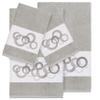 Authentic Hotel and Spa Turkish Cotton Circles Embroidered Light Grey 4-Piece Towel Set view 1