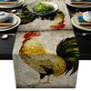 BABE MAPS Cock Rooster Table Runners 18x72inch Linen Burlap Table Runner Party Suplies Farbric Decorations for Wedding Table Bridal Shower Reception Decor - Rustic World Map view 1