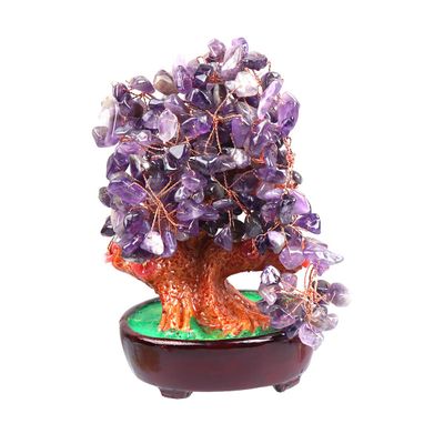 BESPORTBLE 1pc Money Tree Bonsai Prosperity Money Tree Crystal Bonsai Money Plant Bonsai Cash Cow Chinese Fortune Tree Good Fortune Tree Chakra Tree Decorations Crystal Gravel Purple Amethyst