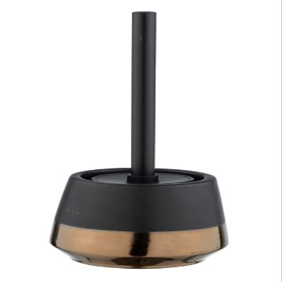 IBILI Brandol Toilet Brush Holder, Ceramic, Black, 12.7 x 11.8 x 11.8 cm