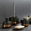 IBILI Brandol Toilet Brush Holder, Ceramic, Black, 12.7 x 11.8 x 11.8 cm view 2