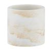 WENKO Odos Toothbrush Holder Made of Sturdy polyresin in Marble Look, Diameter 8 x 10 cm, White/Gold view 1