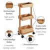 Wenko Regal Tortona Bathroom Trolley, Bamboo, Brown, 18 x 71.5 x 31 cm view 2