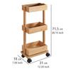 Wenko Regal Tortona Bathroom Trolley, Bamboo, Brown, 18 x 71.5 x 31 cm view 4