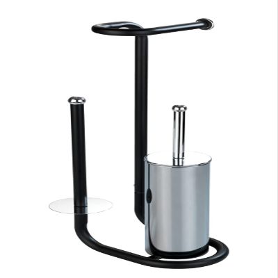 Wenko Universal Toilet Brush Spare Roll Holder Black, Steel, 20 x 62.5 x 23 cm