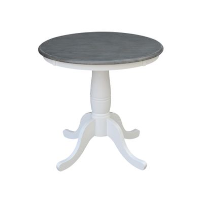 IC INTERNATIONAL CONCEPTS 30" Round Solid Wood Gray Table-Dining Height