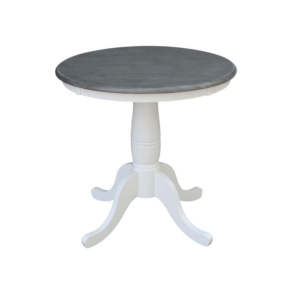 IC INTERNATIONAL CONCEPTS 30" Round Solid Wood Gray Table-Dining Height