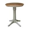 30" Round Top Pedestal Dining Table, 35.9" High, Distressed Hickory/Stone view 1