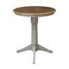 30" Round Top Pedestal Dining Table, 35.9" High, Distressed Hickory/Stone view 3