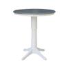 IC International Concepts 36" Round Top Pedestal Table - 40.9" H, White/Heather Gray view 1