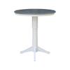 IC International Concepts 36" Round Top Pedestal Table - 40.9" H, White/Heather Gray view 3