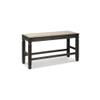 Signature Design by Ashley Tyler Creek Urban Farmhouse Counter Height Upholstered Dining Bench, Almost Black view 1