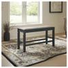 Signature Design by Ashley Tyler Creek Urban Farmhouse Counter Height Upholstered Dining Bench, Almost Black view 2