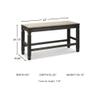 Signature Design by Ashley Tyler Creek Urban Farmhouse Counter Height Upholstered Dining Bench, Almost Black view 3