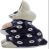 Polmedia Polish Pottery Bunny Figurine - Peacock Eyes Pattern Handmade in Boleslawiec Poland + Certificate of Authenticity view 3