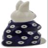 Polmedia Polish Pottery Bunny Figurine - Peacock Eyes Pattern Handmade in Boleslawiec Poland + Certificate of Authenticity view 4