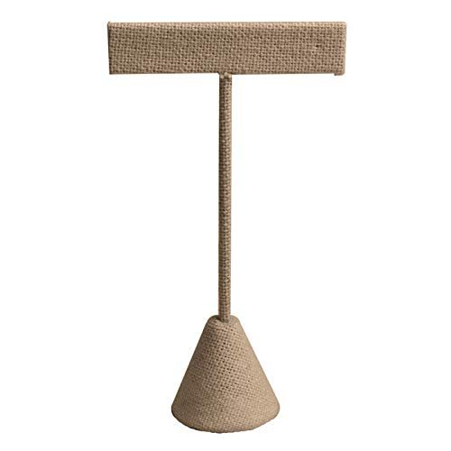 6-Pack T - Shape Stand Style Earring Display (Brown Burlap, 5.75" Tall)