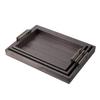 A&B Home Snake Print Rectangular Nesting Trays with Metal Handles - Set of 3 - Gray, Silver Finish view 1