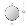 A&B Home 24'' Round Black Wall Mirror Circle Metal Frame Decor Bathroom Bedroom Washroom view 3