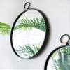 A&B Home 24'' Round Black Wall Mirror Circle Metal Frame Decor Bathroom Bedroom Washroom view 4