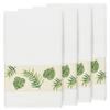Authentic Hotel and Spa Turkish Cotton Palm Fronds Embroidered White 4-Piece Bath Towel Set view 1