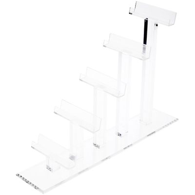 Plymor Clear Acrylic 5 Frame Display Risers for Eyeglasses, 9" H x 4" W x 15" D (2 Pack)
