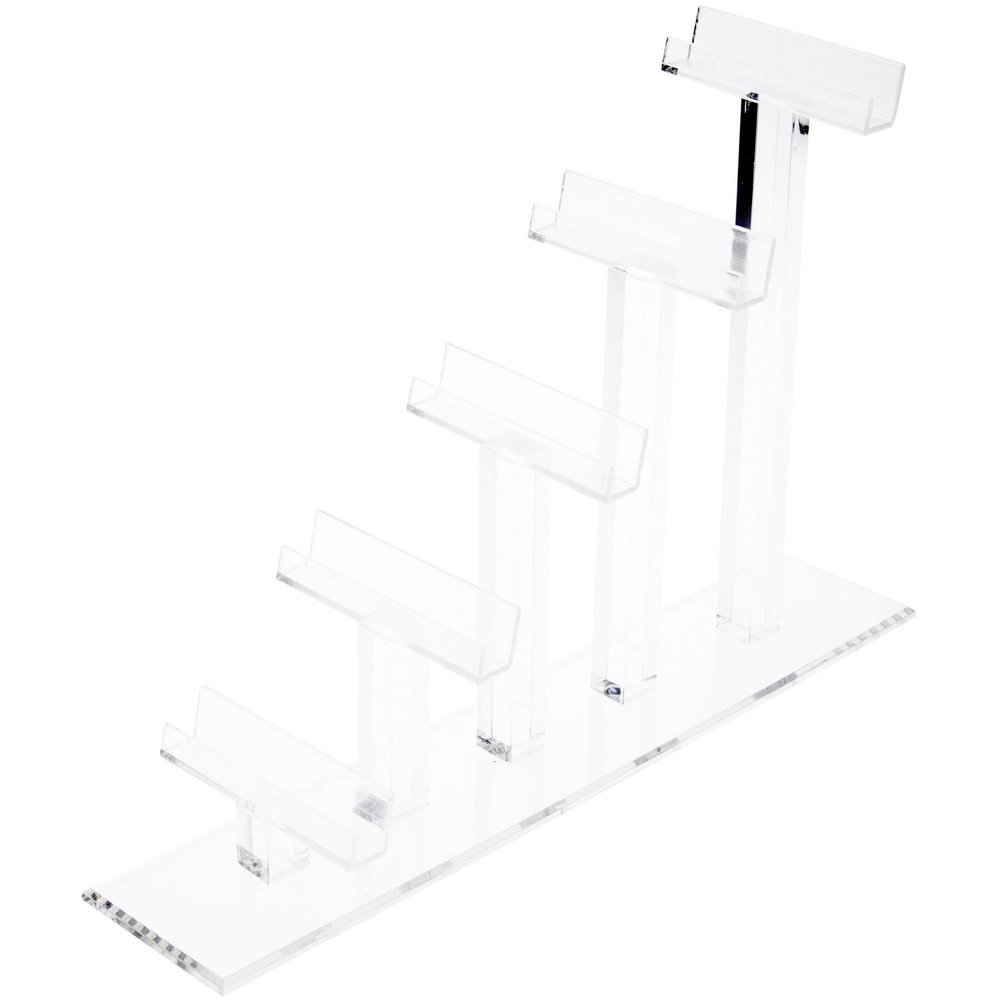 Plymor Clear Acrylic 5 Frame Display Risers for Eyeglasses, 9" H x 4" W x 15" D (2 Pack)