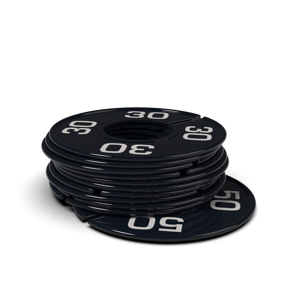 Discount Sizing Round Rack Size Divider - Men's Sizes (30-50 Even) (33, Black with Silver Print)