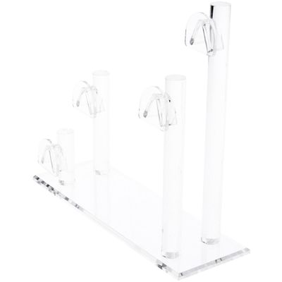 Plymor Clear Acrylic 4 Curved Bridge Display Risers for Eyeglass Frames, 8" H x 9" W x 3" D (3 Pack)