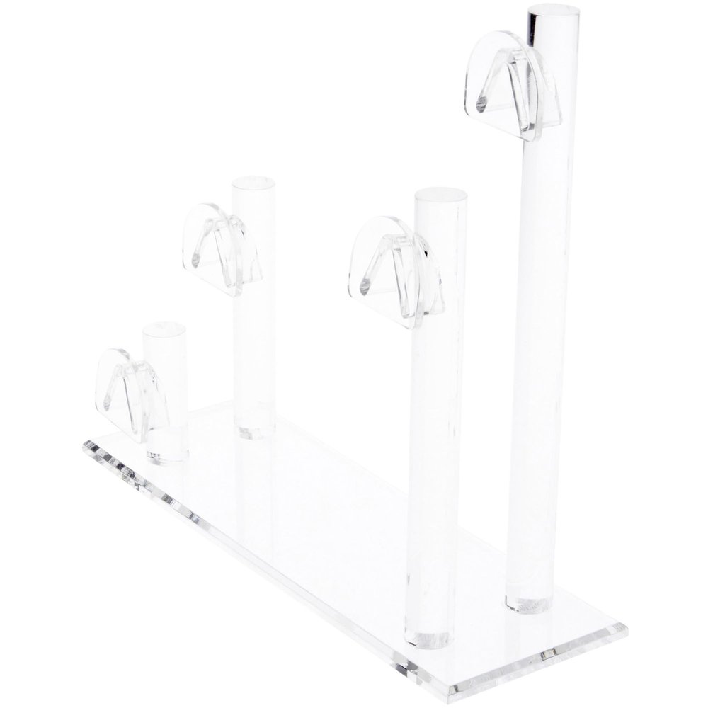 Plymor Clear Acrylic 4 Curved Bridge Display Risers for Eyeglass Frames, 8" H x 9" W x 3" D (3 Pack)