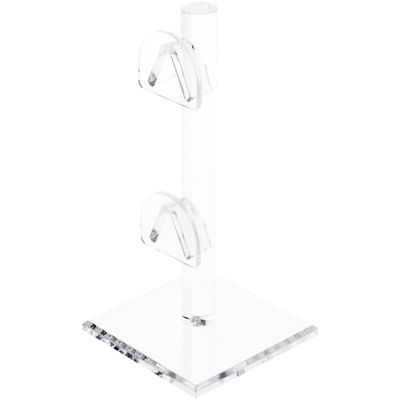 Plymor Clear Acrylic 2 Curved Bridge Display Risers for Eyeglass Frames, 6.25" H x 3" W x 3" D (2 Pack)