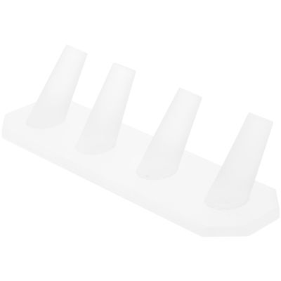 Plymor Frosted Acrylic Ring Finger Display, Four, 6.875" W x 2" D x 1.75" H (6 Pack)