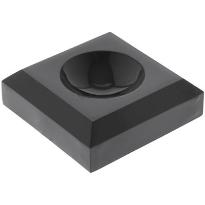 Plymor 1.25" x 1.25" Black Square Egg/Sphere Base (0.75" Hole) (2 Pack)