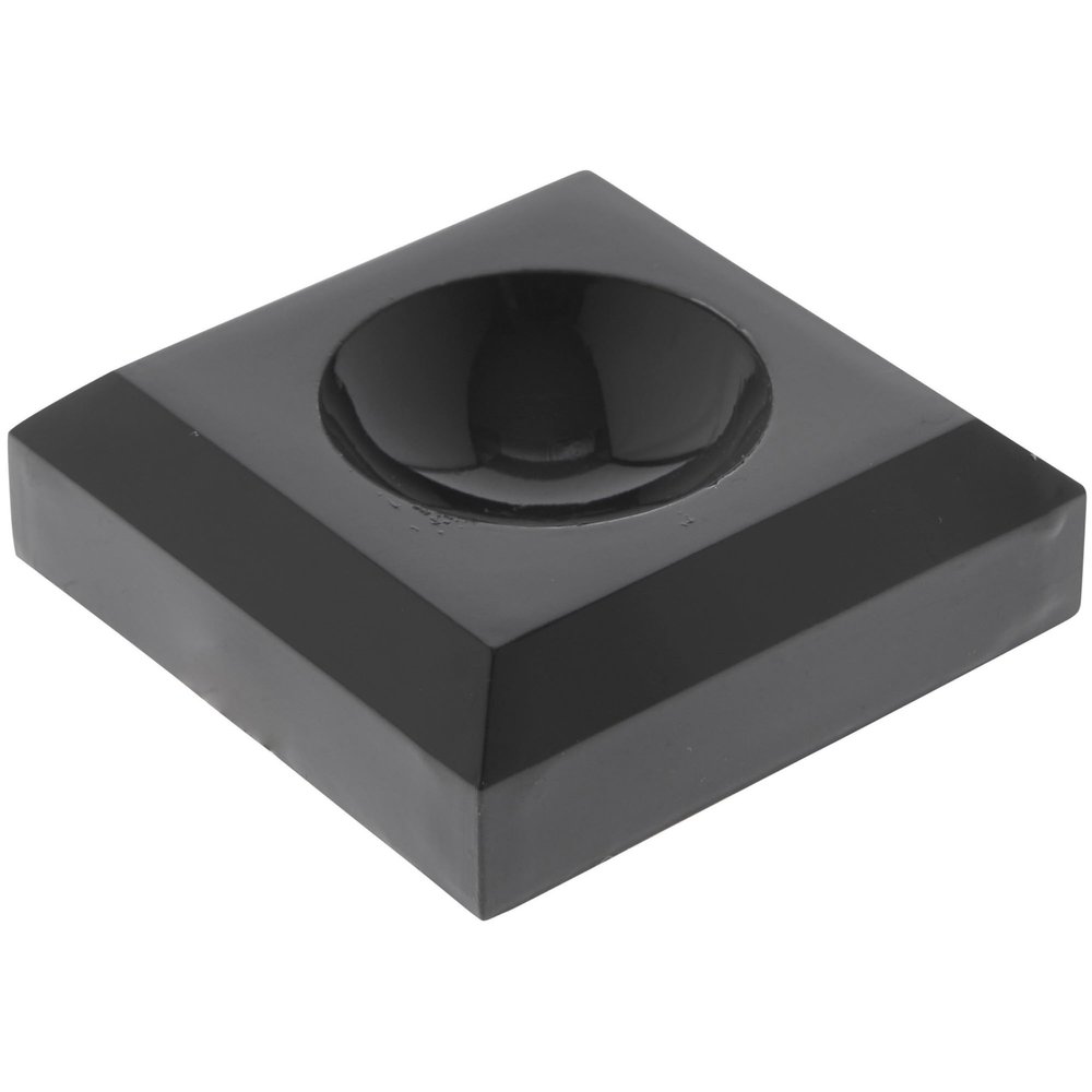 Plymor 1.25" x 1.25" Black Square Egg/Sphere Base (0.75" Hole) (2 Pack)