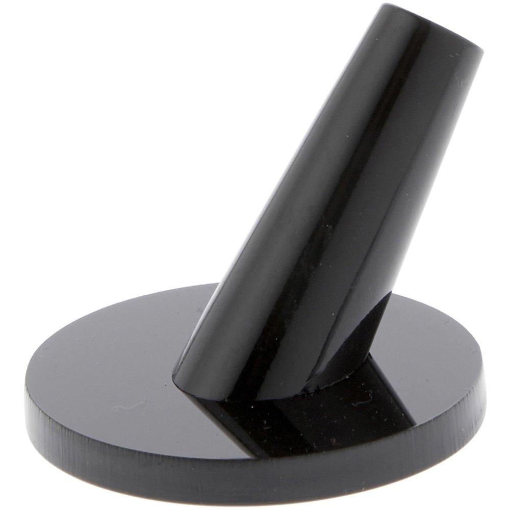 Plymor Black Acrylic Ring Finger Display, Single on Round Base, 2" W x 2" D x 1.75" H (12 Pack)