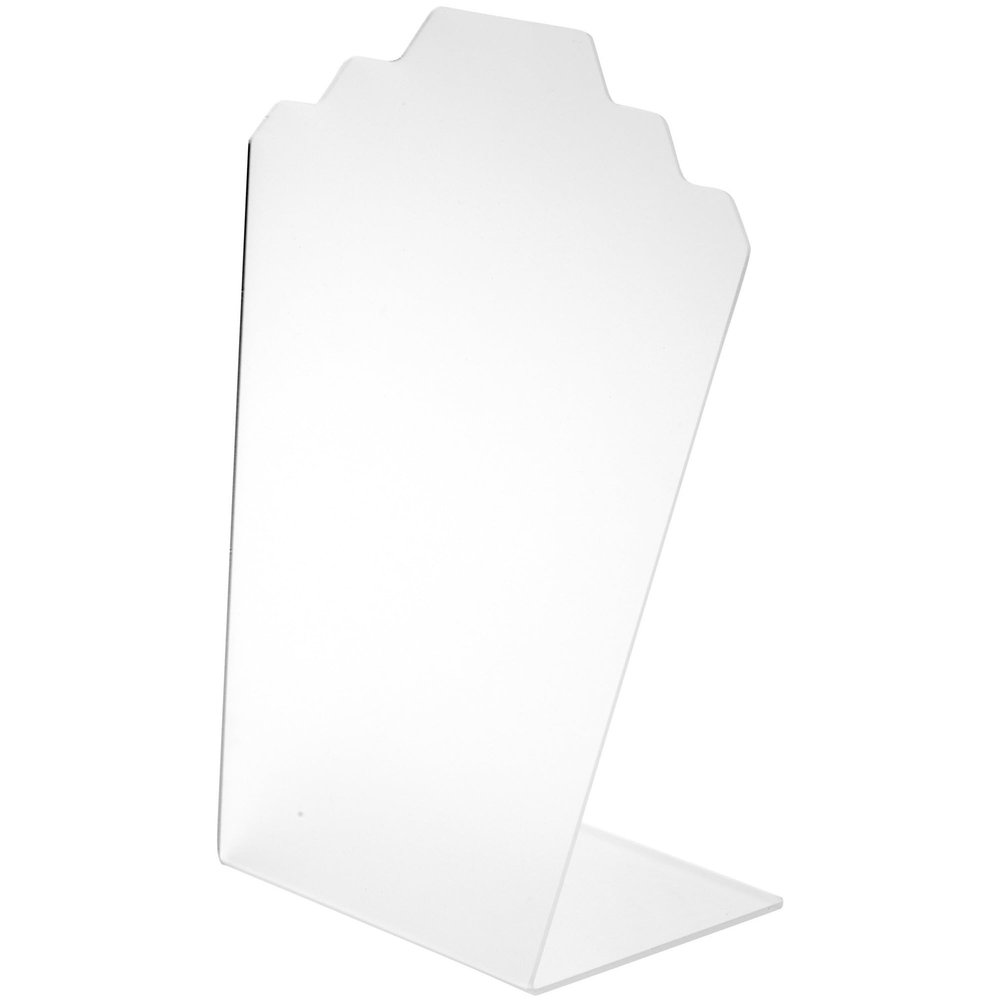 Plymor Frosted Acrylic Stair-step Necklace Display Stand, 8" W x 4" D x 11.75" H (2 Pack)