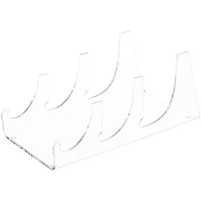 Plymor Clear Acrylic 3 Piece Place Setting Display Holder Stand, 3.25" H x 3.5" W x 7.5" D (3 Pack)