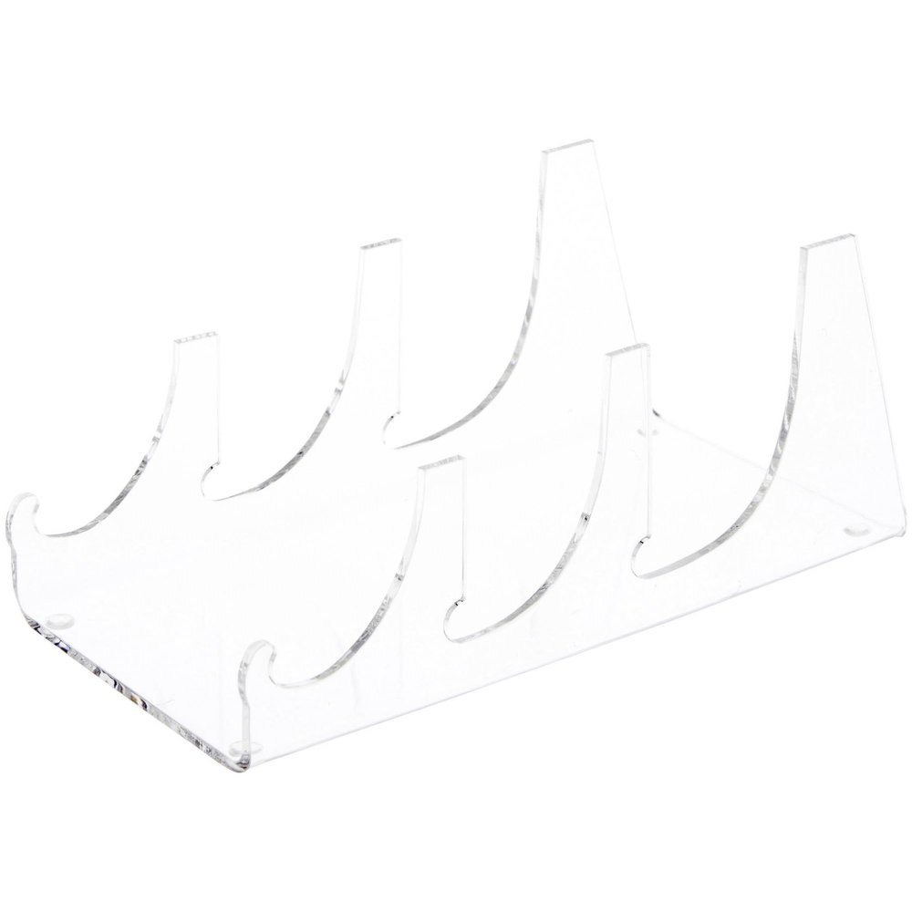 Plymor Clear Acrylic 3 Piece Place Setting Display Holder Stand, 3.25" H x 3.5" W x 7.5" D (3 Pack)