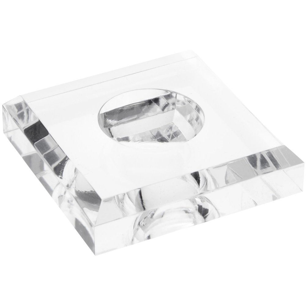 Plymor Clear Acrylic Square Display Base with Indented Circle to Hold Egg, Marble, Ball or Sphere, 3" W x 3" D x 0.75" H (1.5" Circle)